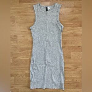 H&M Divided Ribbed Sleeveless Mini Dress Light Grey